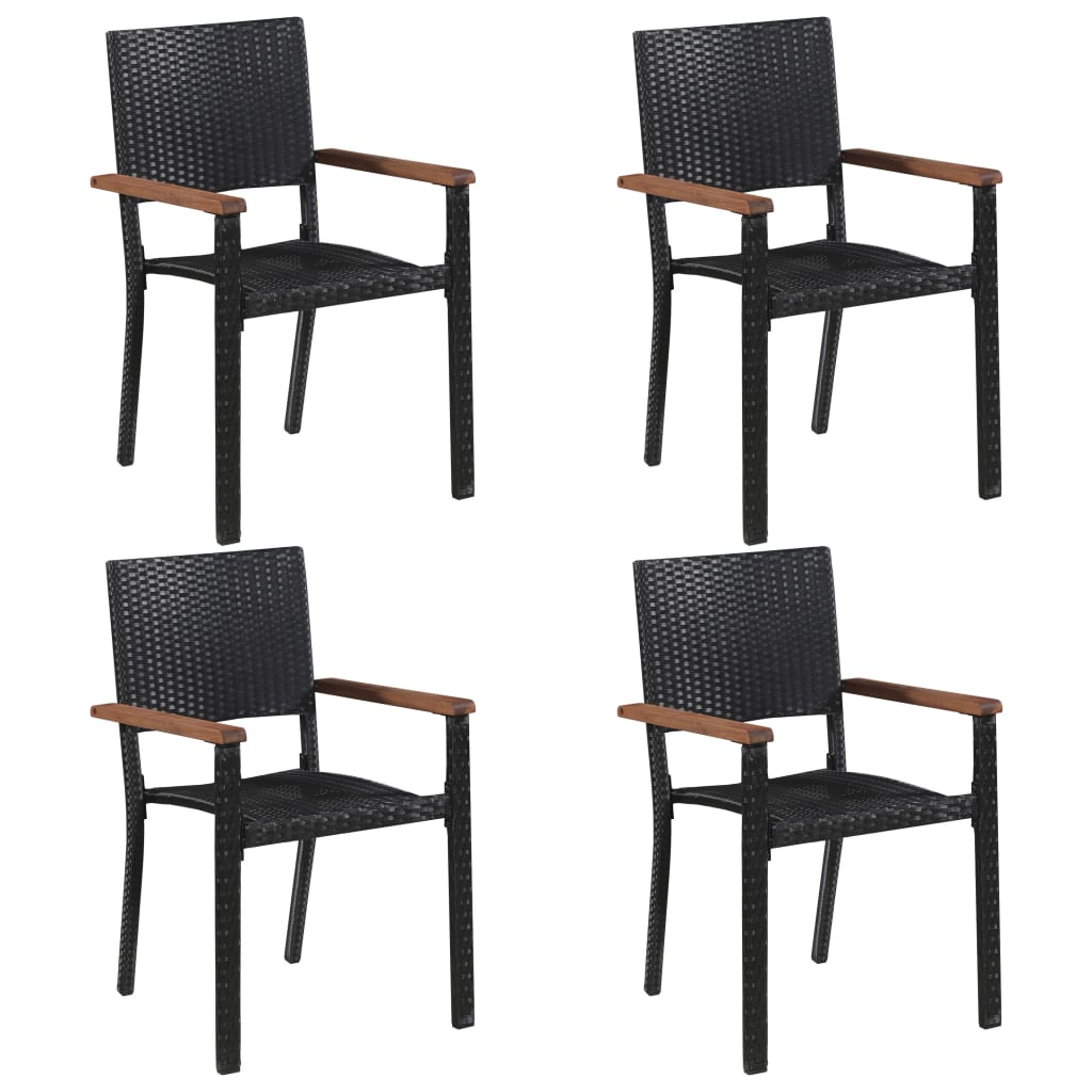 5-dijelni vrtni blagovaonski set crni