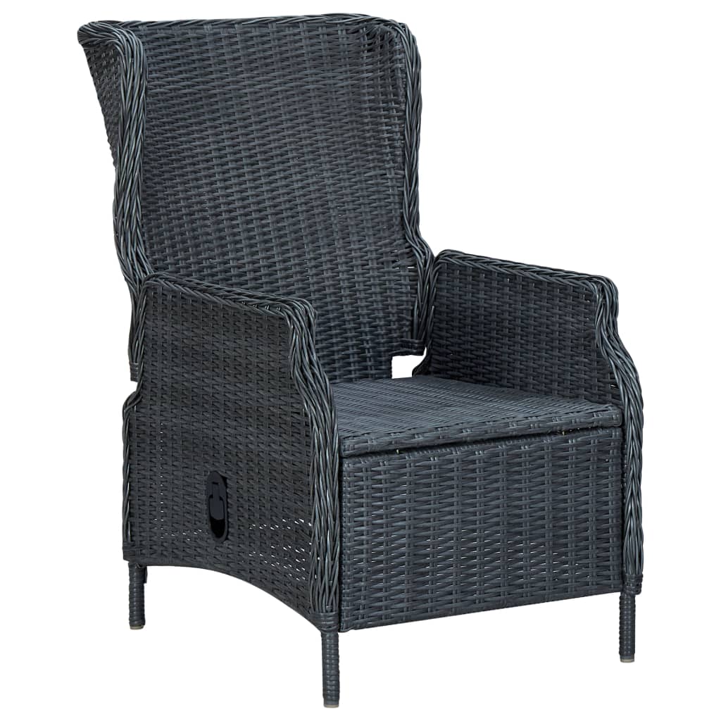 3-dijelni vrtni blagovaonski set tamnosivi
