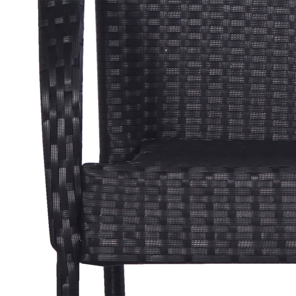 7-dijelni vrtni blagovaonski set crni