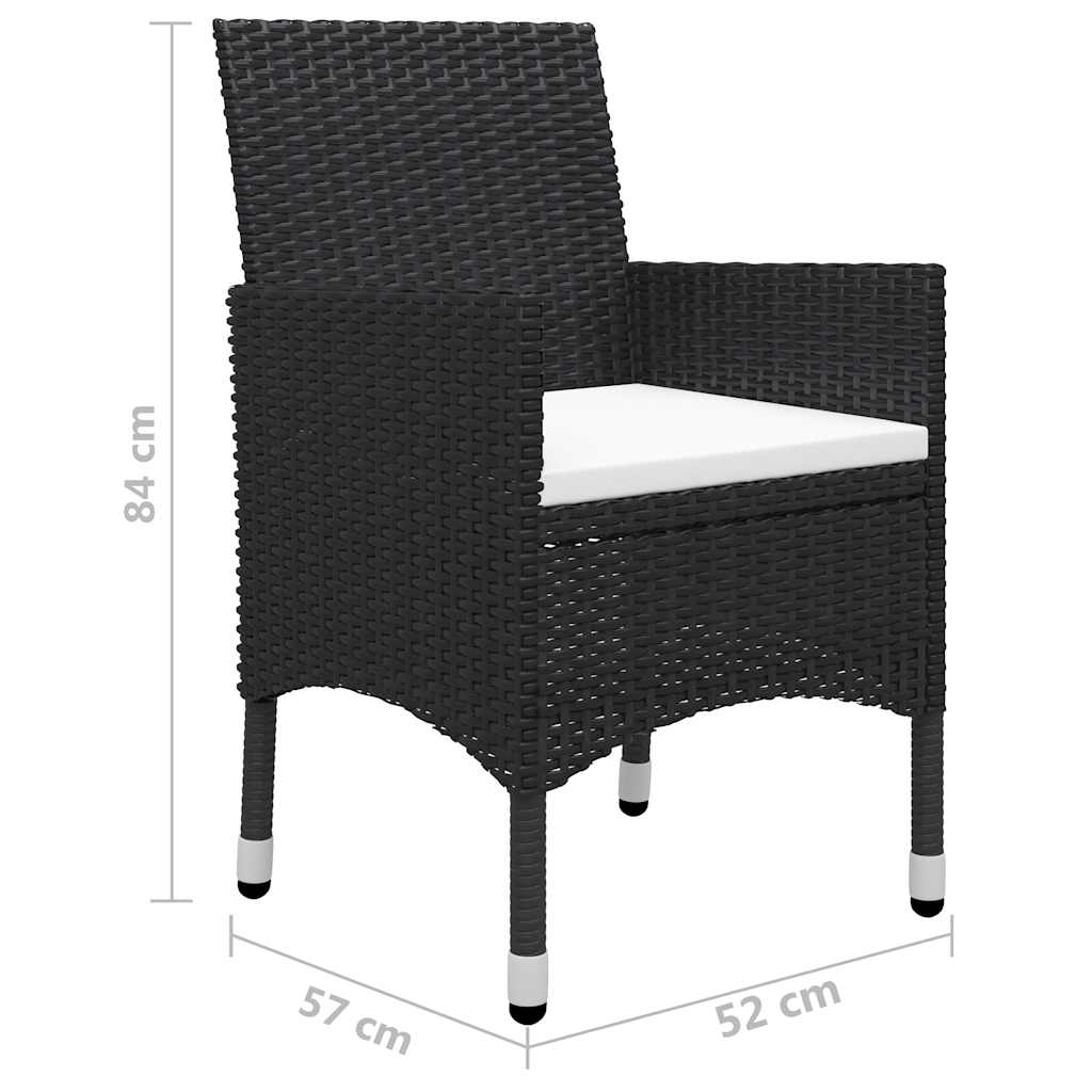 11-dijelni vrtni blagovaonski set crni