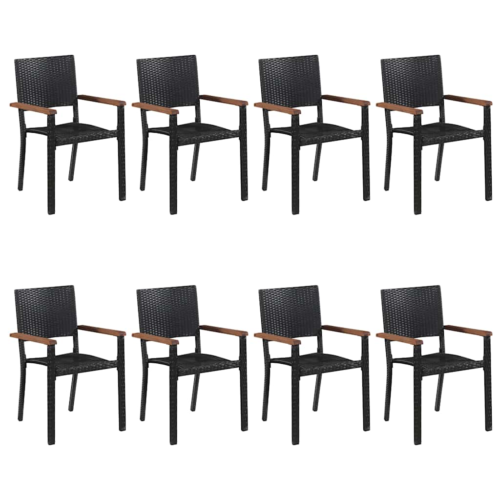 9-dijelni vrtni blagovaonski set crni