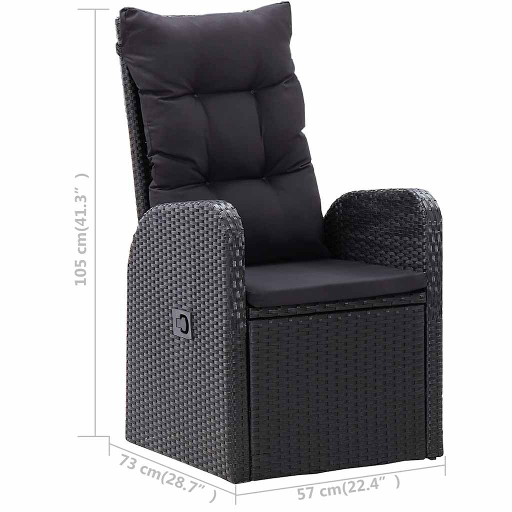 9-dijelni vrtni blagovaonski set crni