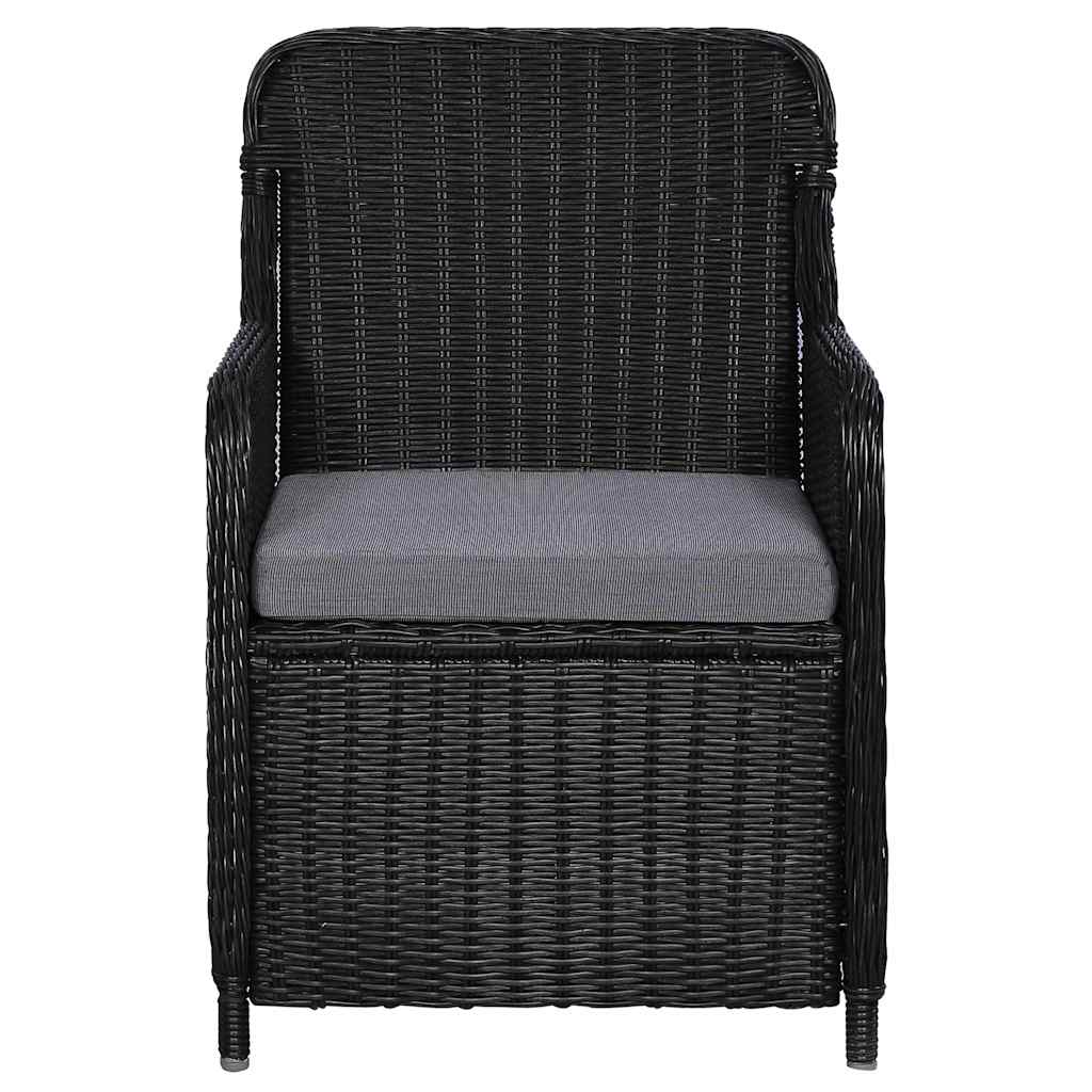 7-dijelni vrtni blagovaonski set crni