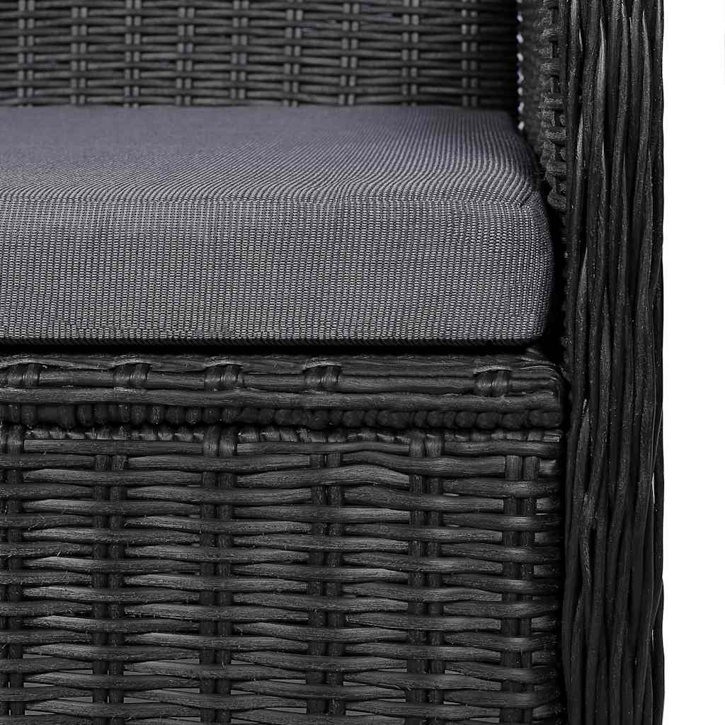 7-dijelni vrtni blagovaonski set crni