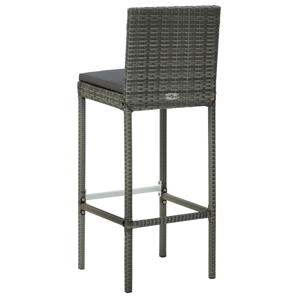9-dijelni vrtni barski set s jastucima sivi