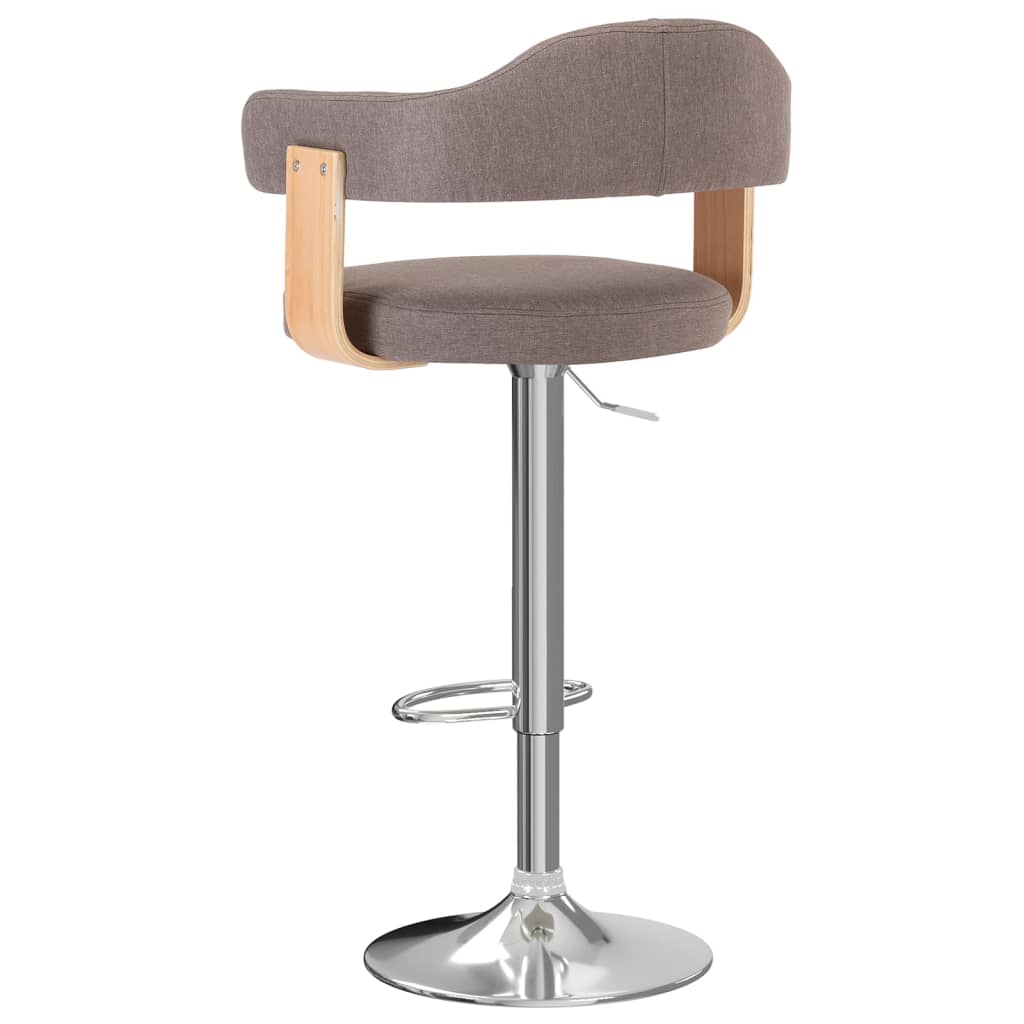 Barski stolci 2 kom smeđe-sivi od savijenog drva i tkanine