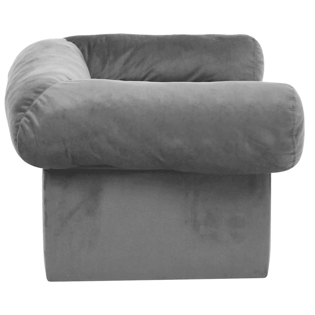 Sofa za pse s ladicom siva 75 x 50 x 38 cm plišana