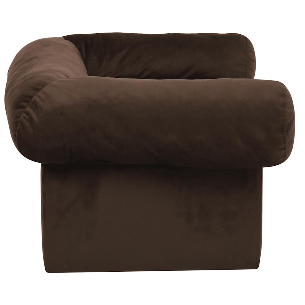 Sofa za pse s ladicom smeđa 75 x 50 x 38 cm plišana