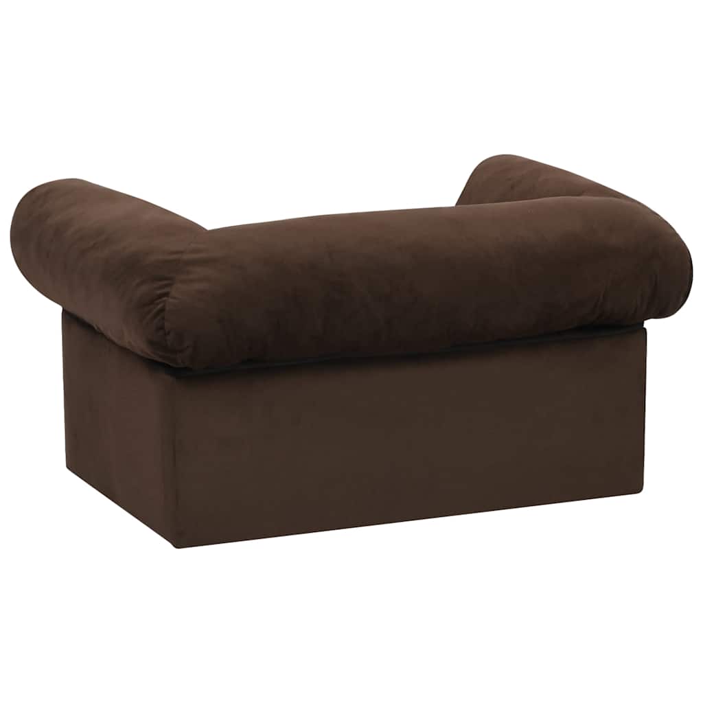 Sofa za pse s ladicom smeđa 75 x 50 x 38 cm plišana