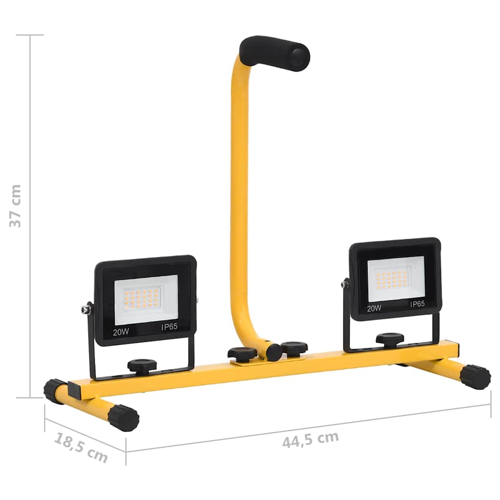 LED reflektor s ručkom 2 x 20 W hladni bijeli
