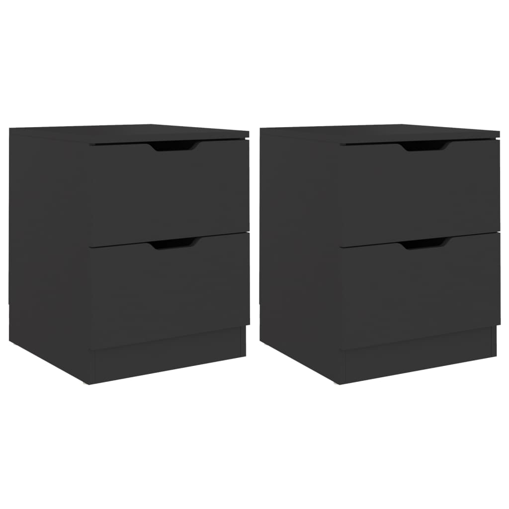 Noćni ormarići 2 kom crni 40 x 40 x 50 cm od konstruiranog drva