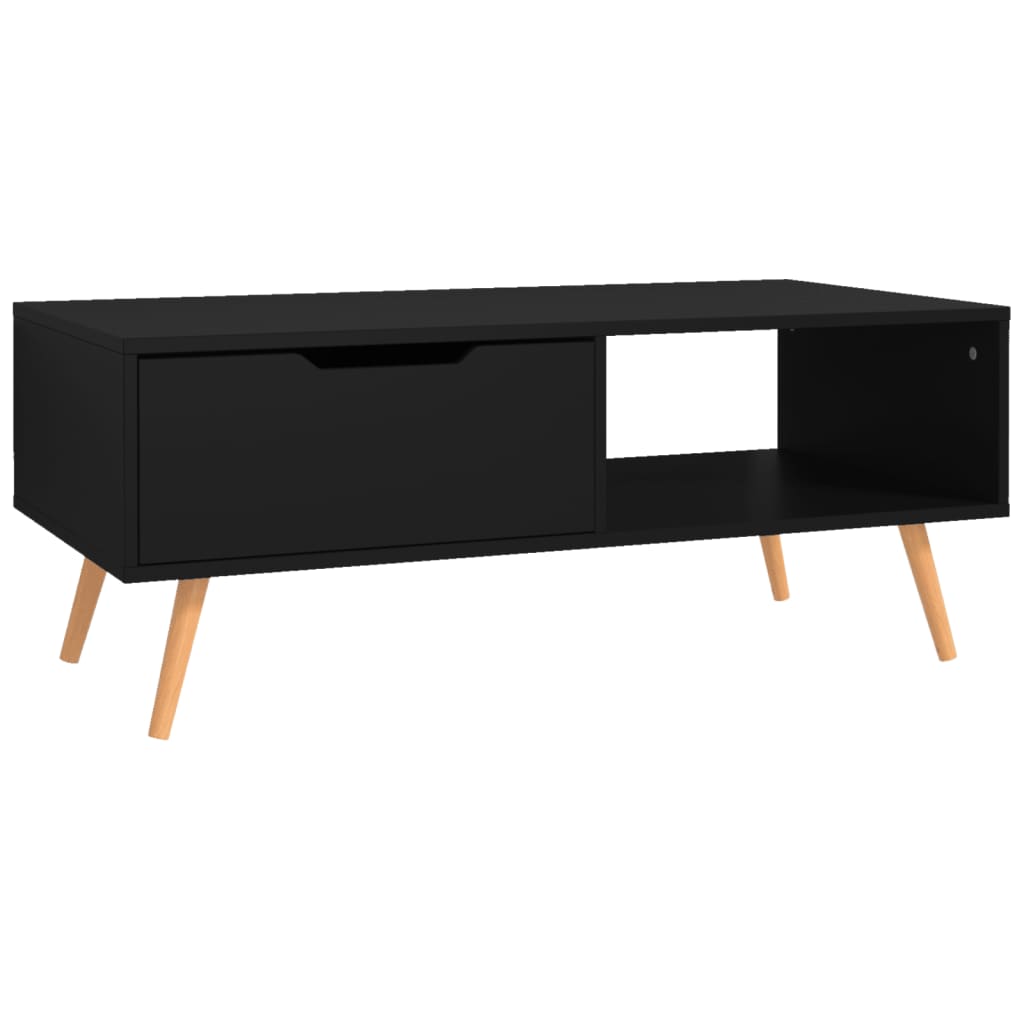 Stolić za kavu crni 100 x 49,5 x 43 cm od konstruiranog drva