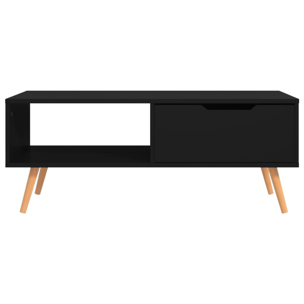 Stolić za kavu crni 100 x 49,5 x 43 cm od konstruiranog drva