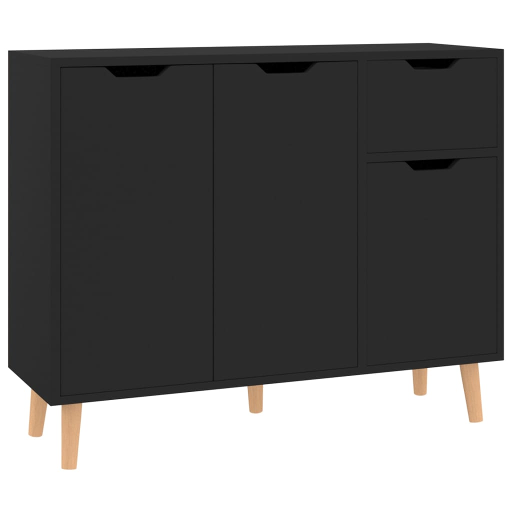 Komoda crna 90 x 30 x 72 cm od konstruiranog drva
