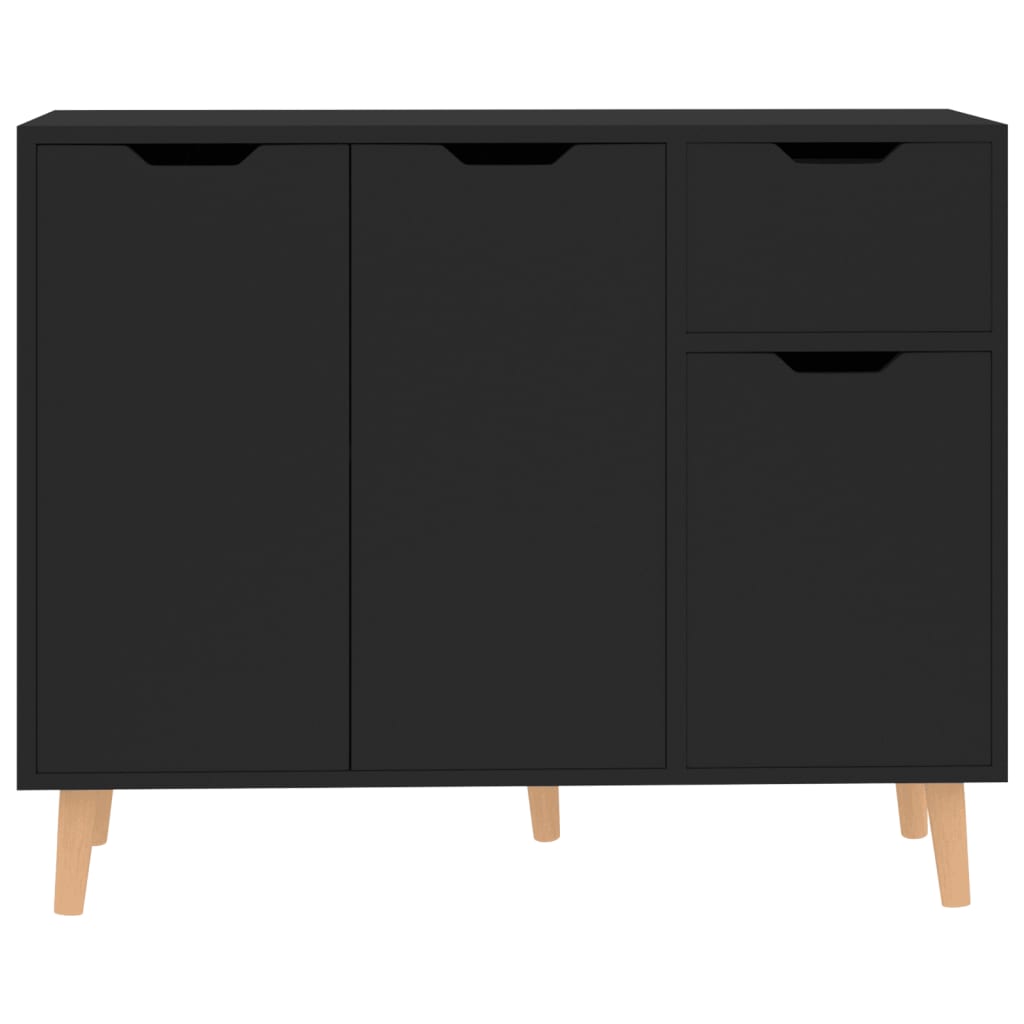 Komoda crna 90 x 30 x 72 cm od konstruiranog drva