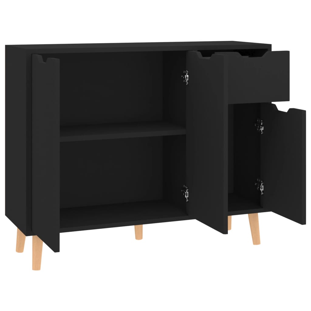 Komoda crna 90 x 30 x 72 cm od konstruiranog drva