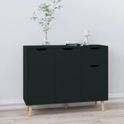 Komoda crna 90 x 30 x 72 cm od konstruiranog drva