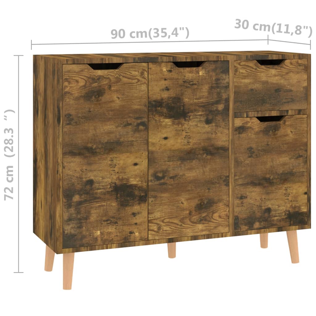 Komoda boja dimljenog hrasta 90 x 30 x 72 cm konstruirano drvo