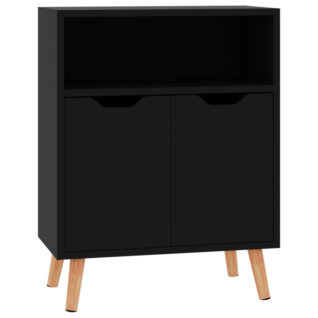 Komoda visoki sjaj crna 60 x 30 x 72 cm od konstruiranog drva