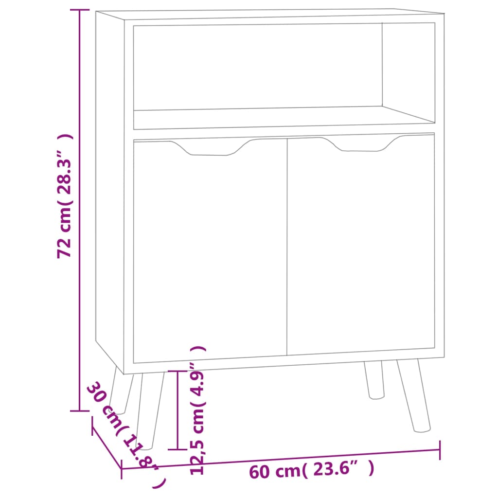 Komoda boja dimljenog hrasta 60 x 30 x 72 cm konstruirano drvo
