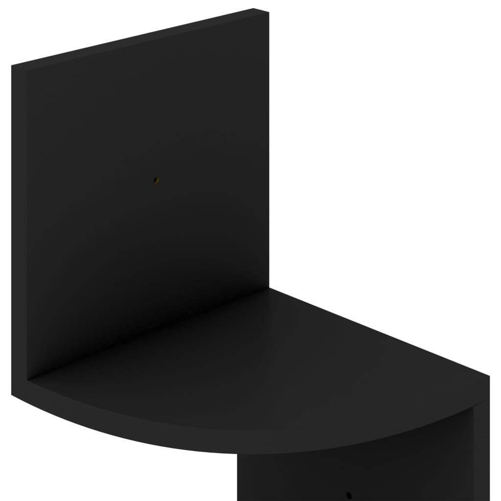 Zidne kutne police crne 19 x 19 x 123 cm konstruirano drvo
