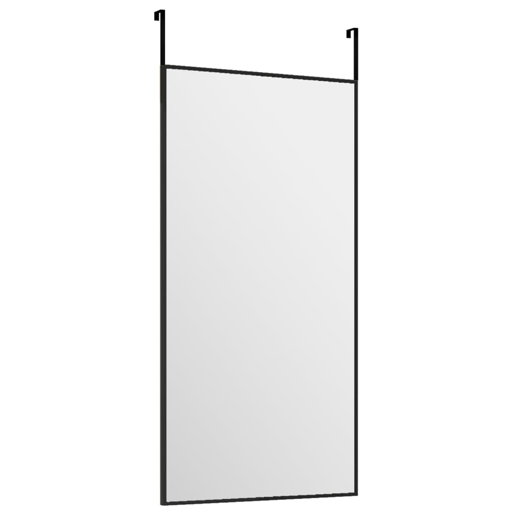 Ogledalo za vrata crno 30 x 60 cm od stakla i aluminija