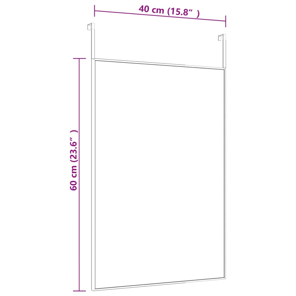 Ogledalo za vrata zlatno 40x60 cm od stakla i aluminija