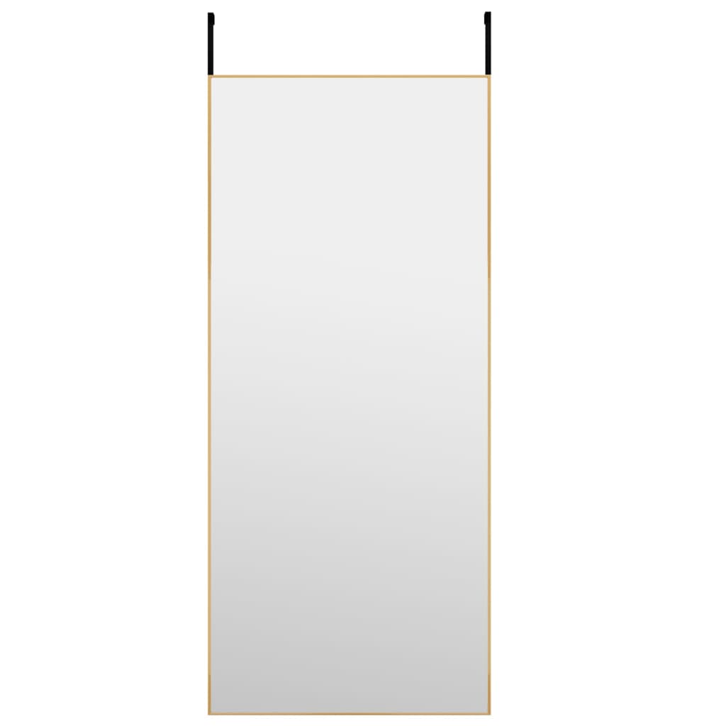 Ogledalo za vrata zlatno 40 x 100 cm od stakla i aluminija