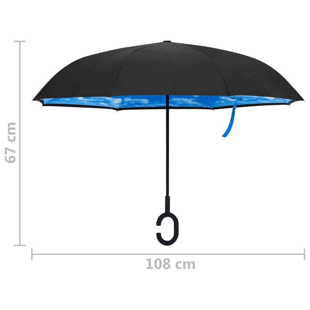 Kišobran s ručkom u obliku slova C crni 108 cm
