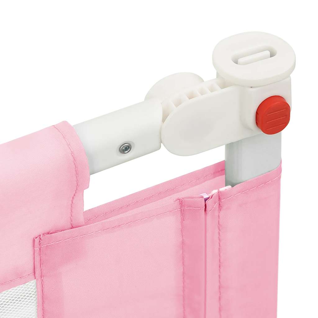 Sigurnosna ograda za dječji krevet ružičasta 120x25 cm tkanina