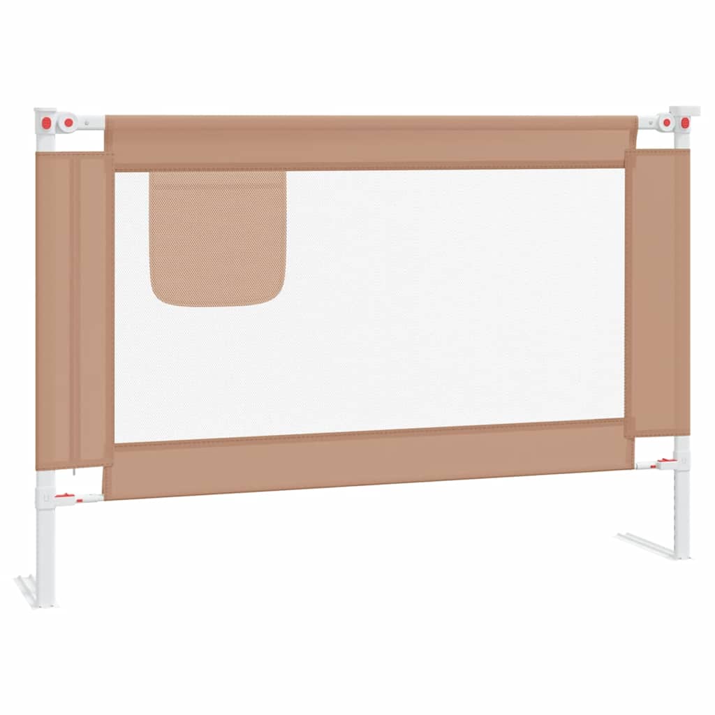 Sigurnosna ograda za dječji krevet smeđe-siva 100x25 cm tkanina