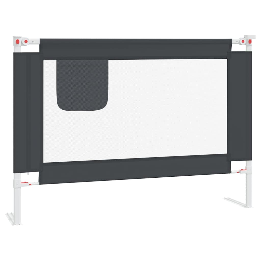 Sigurnosna ogradica za dječji krevet tamnosiva 90x25 cm tkanina