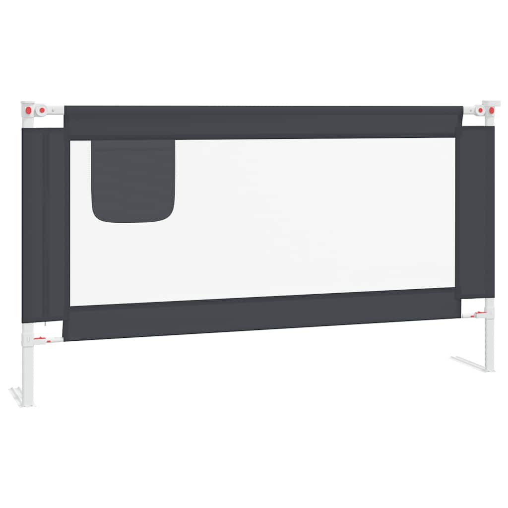 Sigurnosna ograda za dječji krevet tamnosiva 150x25 cm tkanina