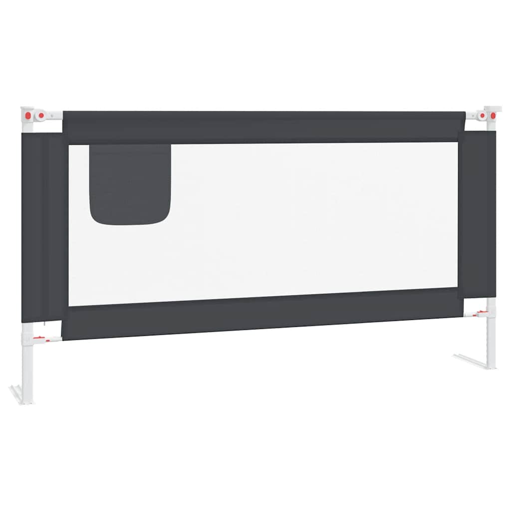 Sigurnosna ograda za dječji krevet tamnosiva 160x25 cm tkanina