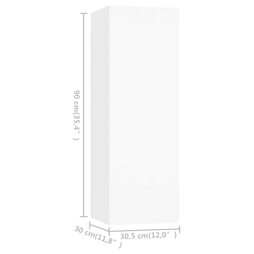 TV ormarić bijeli 30,5 x 30 x 90 cm od konstruiranog drva