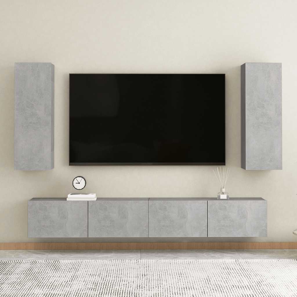 TV ormarić boja betona 30,5 x 30 x 90 cm od konstruiranog drva