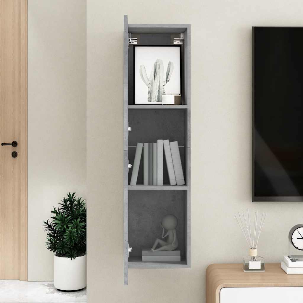 TV ormarić boja betona 30,5 x 30 x 110 cm od konstruiranog drva