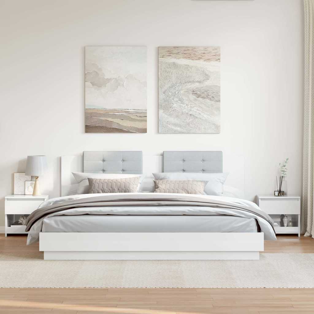 Noćni ormarić 2 kom sjajni bijeli 40x30x39 cm konstruirano drvo