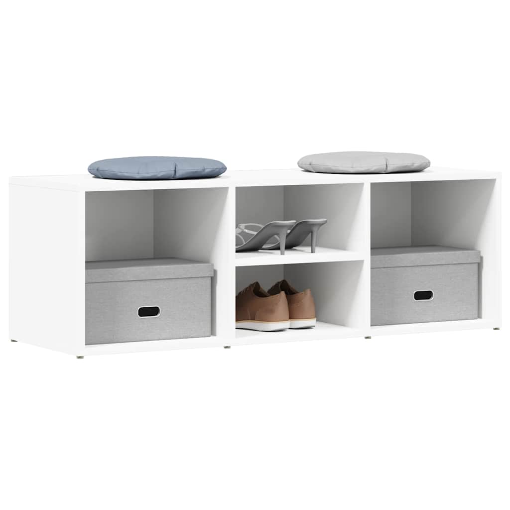 Klupa za spremanje obuće bijela 105x35x35 cm konstruirano drvo