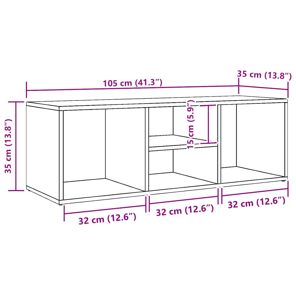 Klupa za spremanje obuće bijela 105x35x35 cm konstruirano drvo