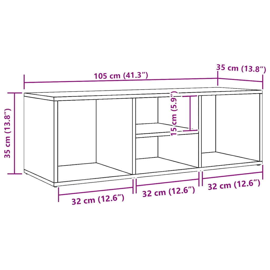 Klupa za cipele boja hrasta 105 x 35 x 35 cm konstruirano drvo