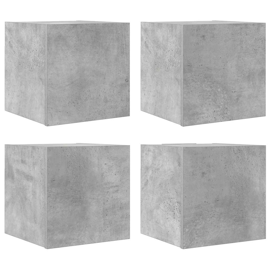 Zidni TV ormarići 4 kom siva boja betona 30,5 x 30 x 30 cm