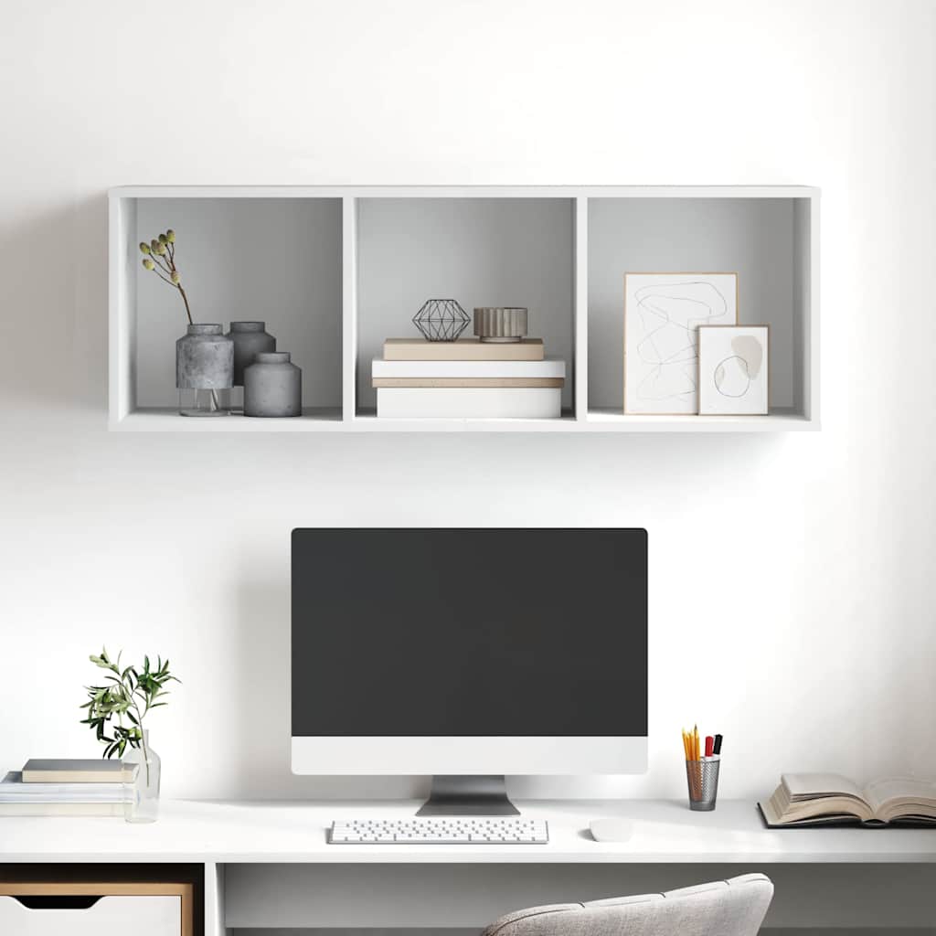 Zidni TV ormarić bijeli 37 x 37 x 107 cm od konstruiranog drva
