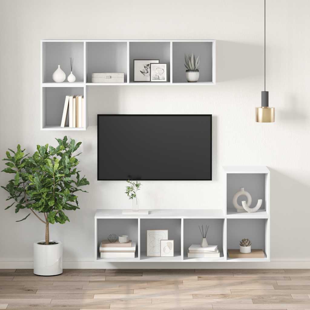Zidni TV ormarić bijeli 37 x 37 x 107 cm od konstruiranog drva