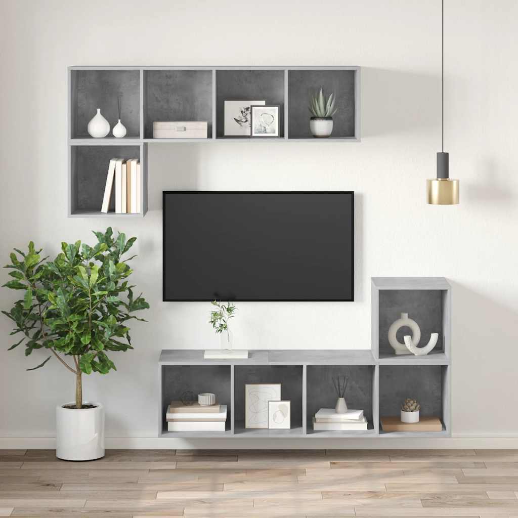 Zidni TV ormarić boja betona 37x37x142,5 cm konstruirano drvo