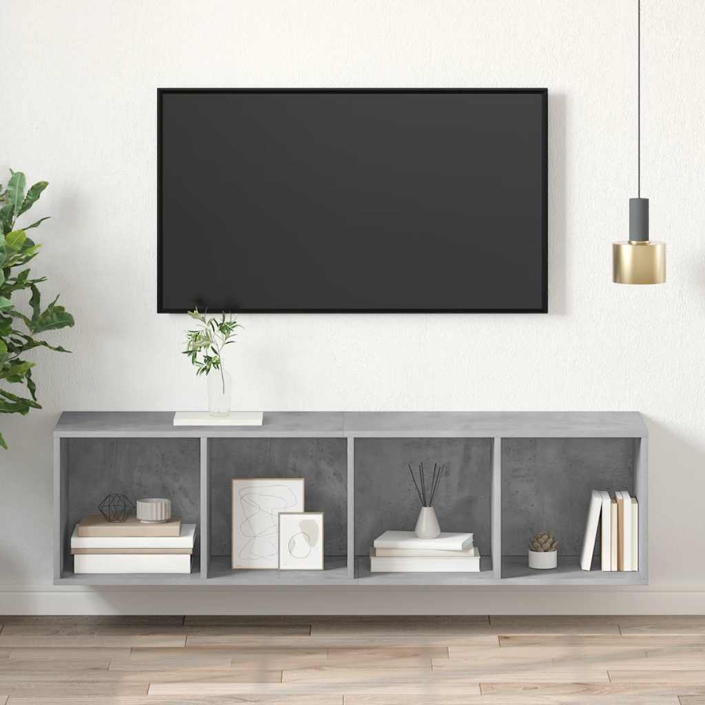 Zidni TV ormarić boja betona 37x37x142,5 cm konstruirano drvo