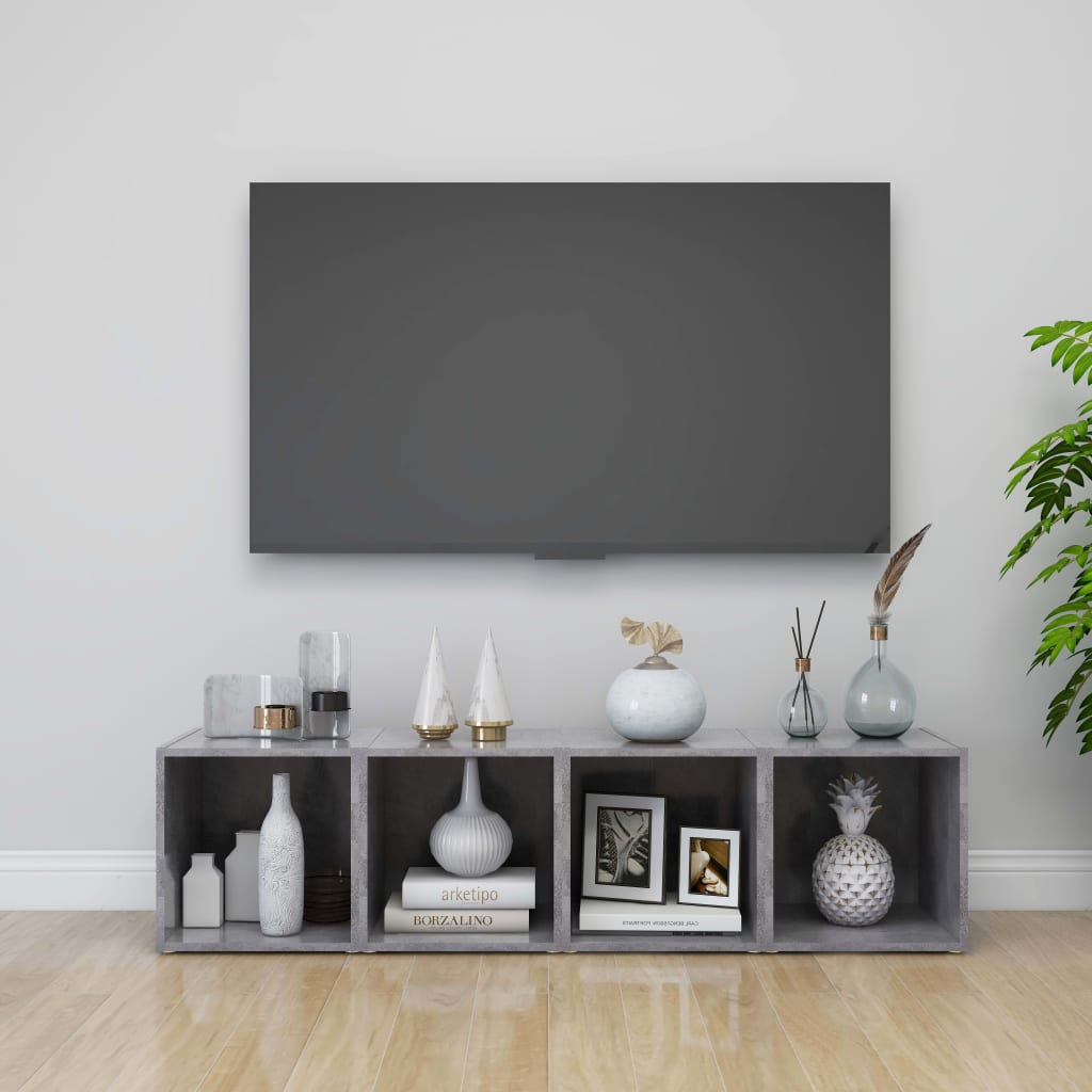 TV ormarići 2 kom boja betona 37 x 35 x 37 cm konstruirano drvo