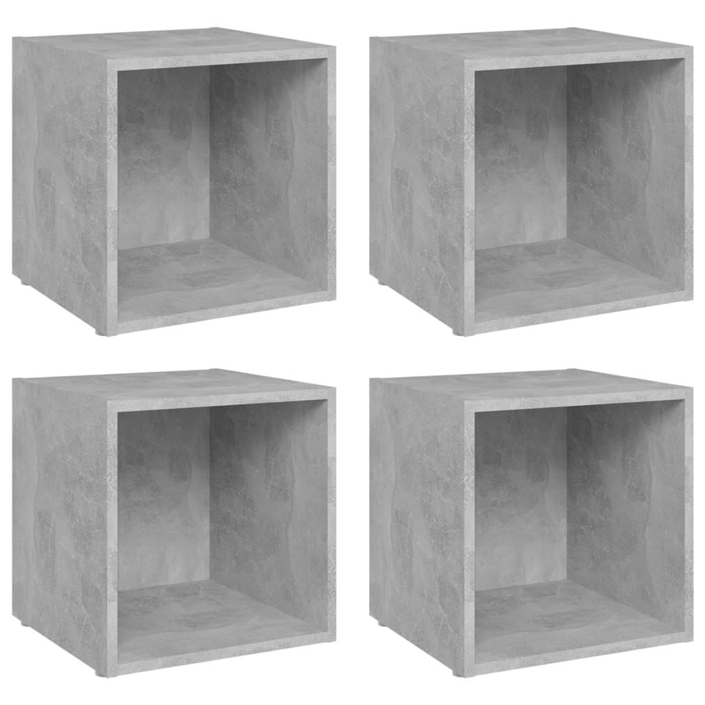 TV ormarići 4 kom boja betona 37 x 35 x 37 cm konstruirano drvo