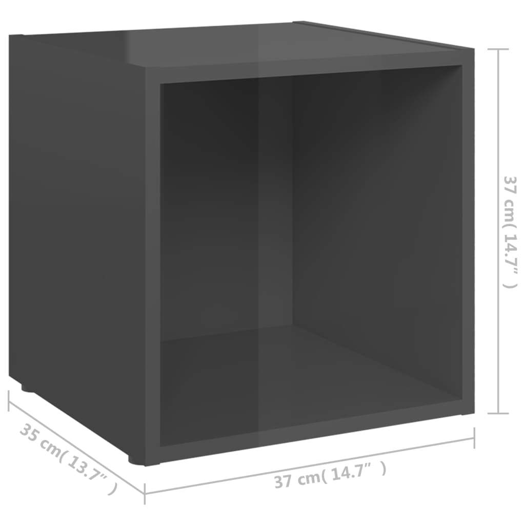 TV ormarići 4 kom sjajni sivi 37 x 35 x 37 cm konstruirano drvo