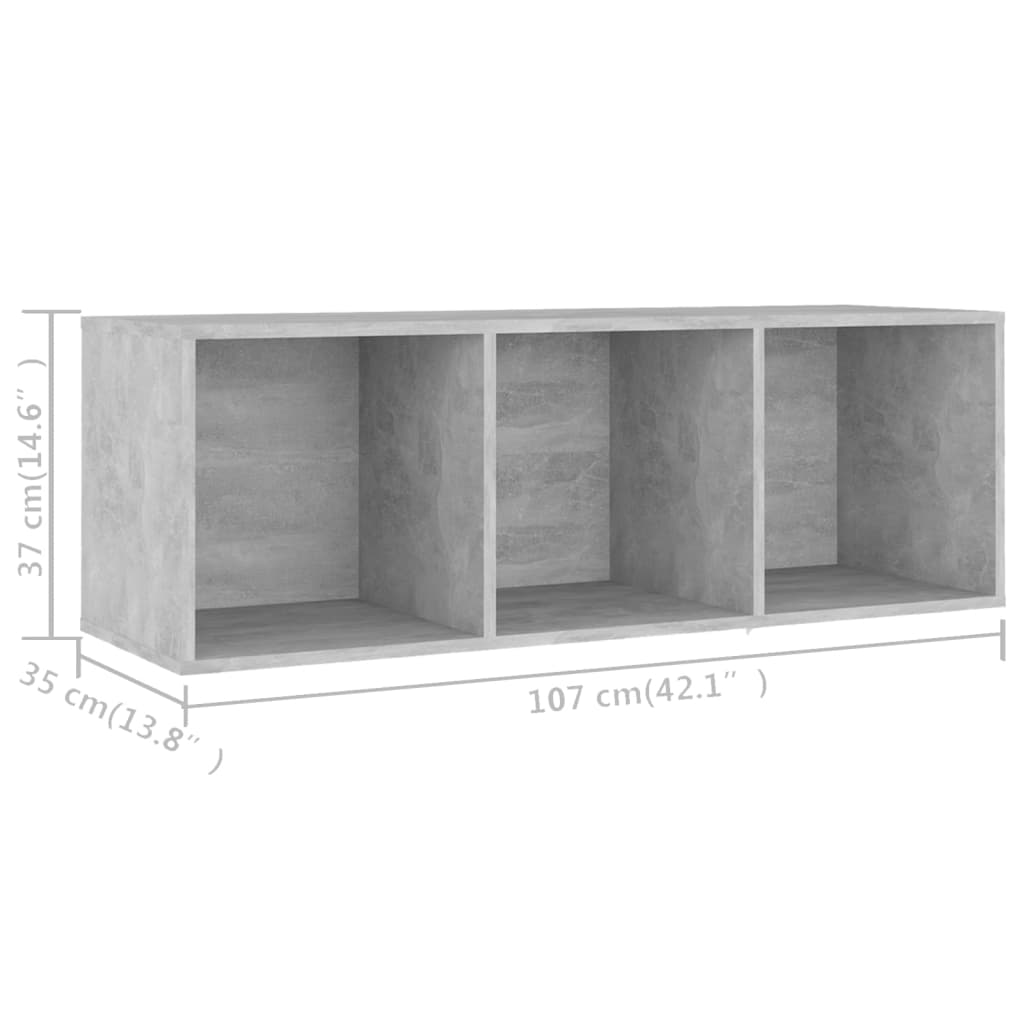 TV ormarić boja betona 107 x 35 x 37 cm od konstruiranog drva